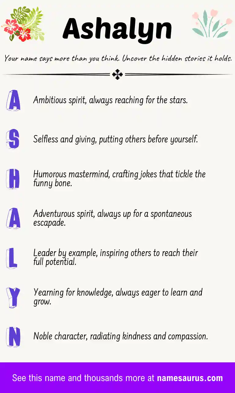 Acrostic poem about Ashalyn.