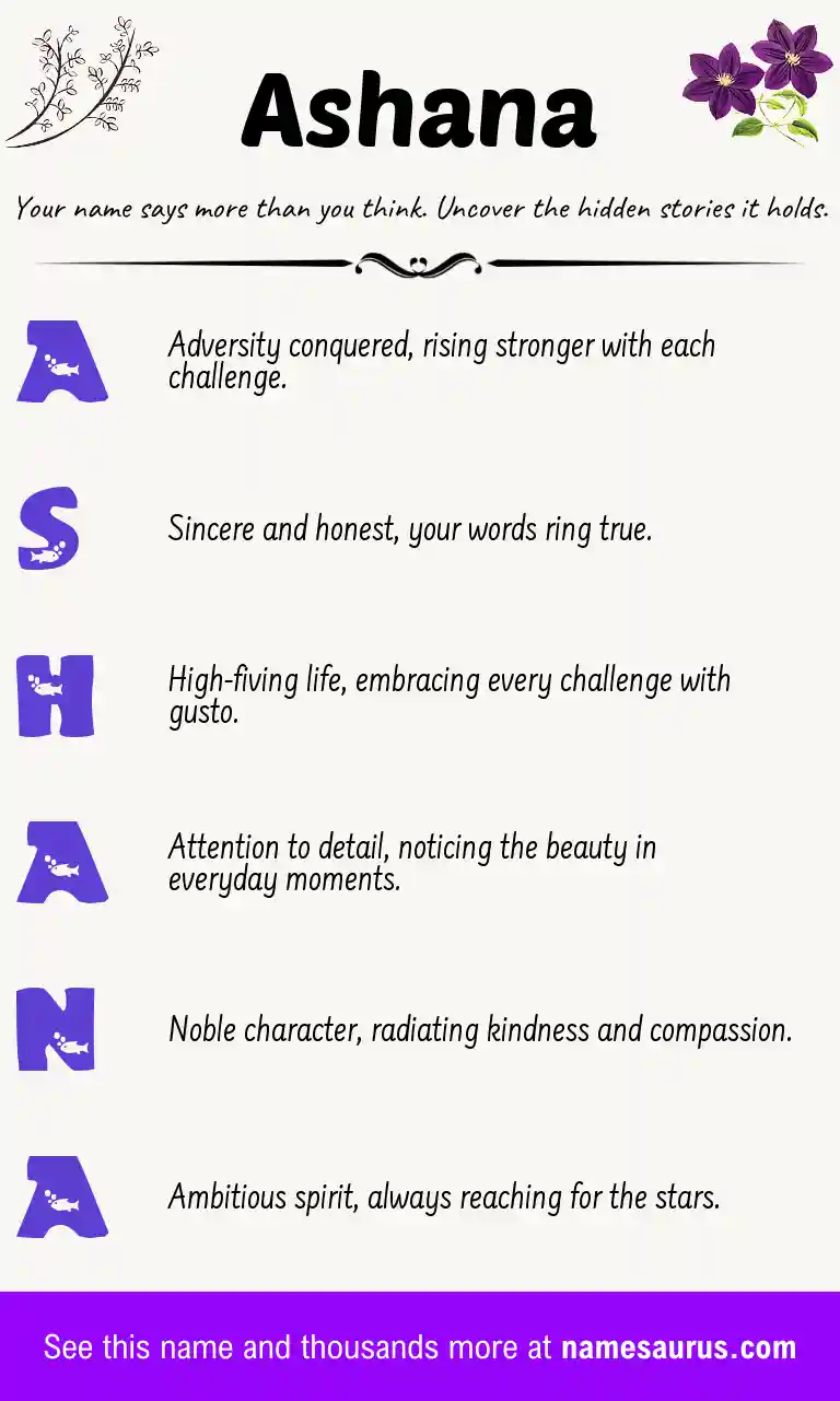 Acrostic poem about Ashana.