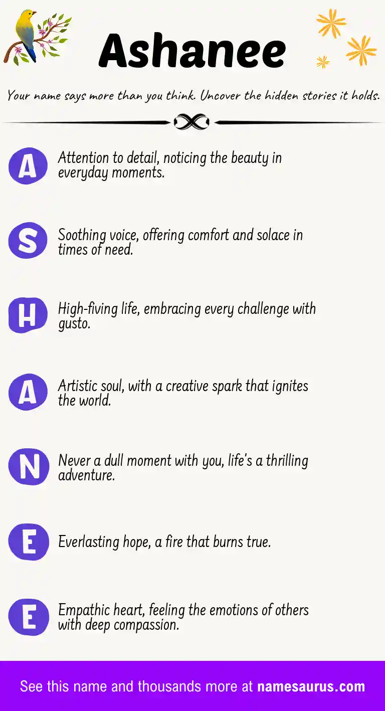 Acrostic poem about Ashanee.