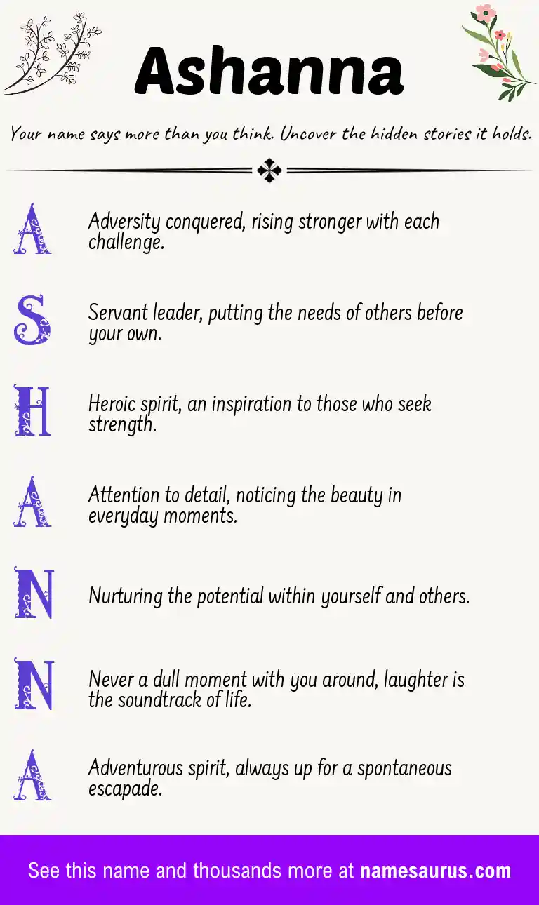 Acrostic poem about Ashanna.