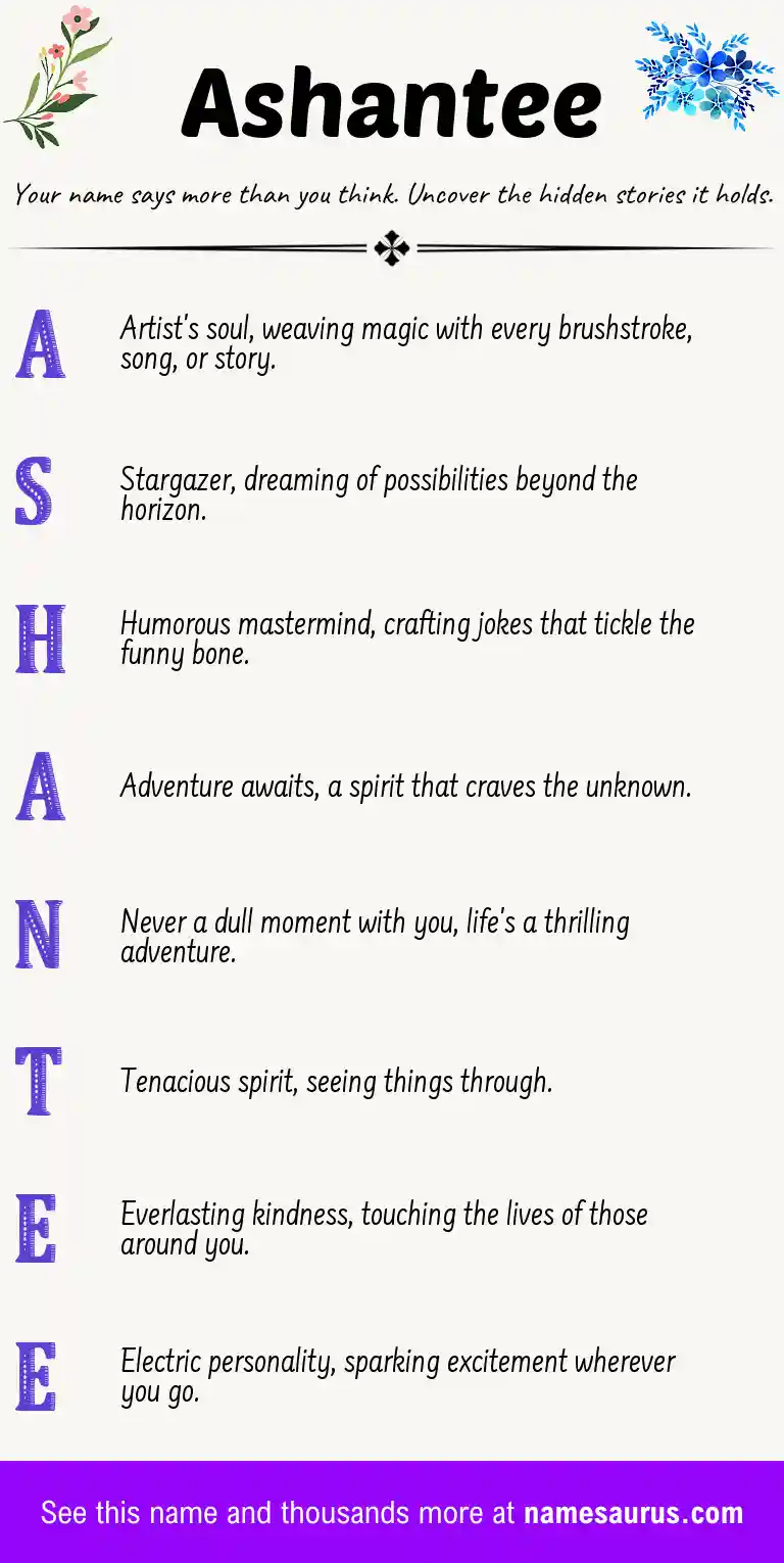 Acrostic poem about Ashantee.
