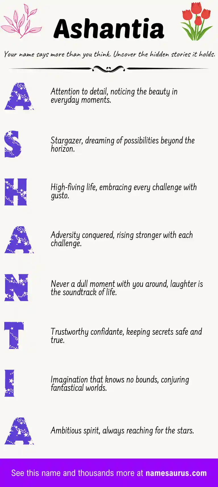 Acrostic poem about Ashantia.