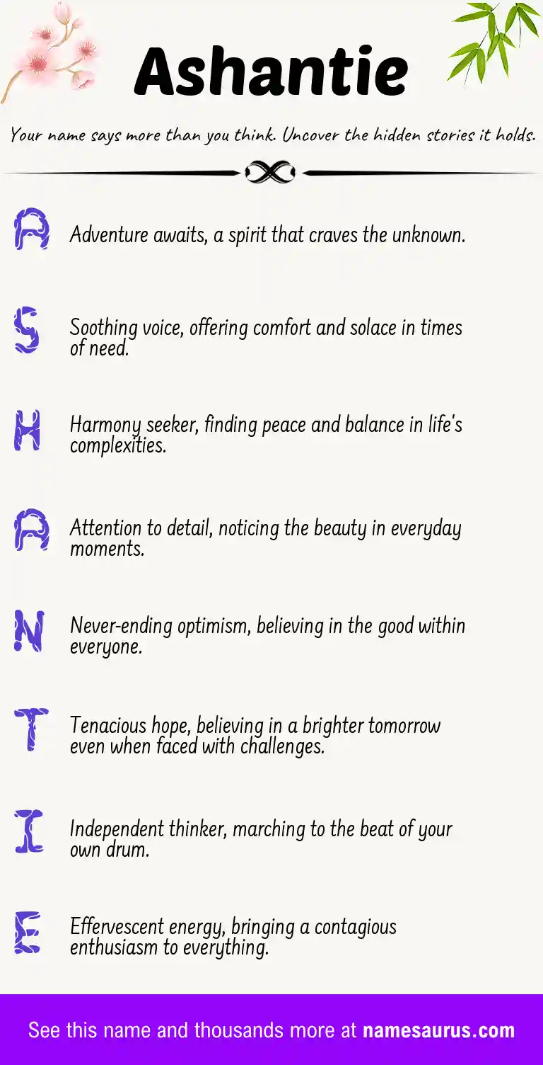 Acrostic poem about Ashantie.