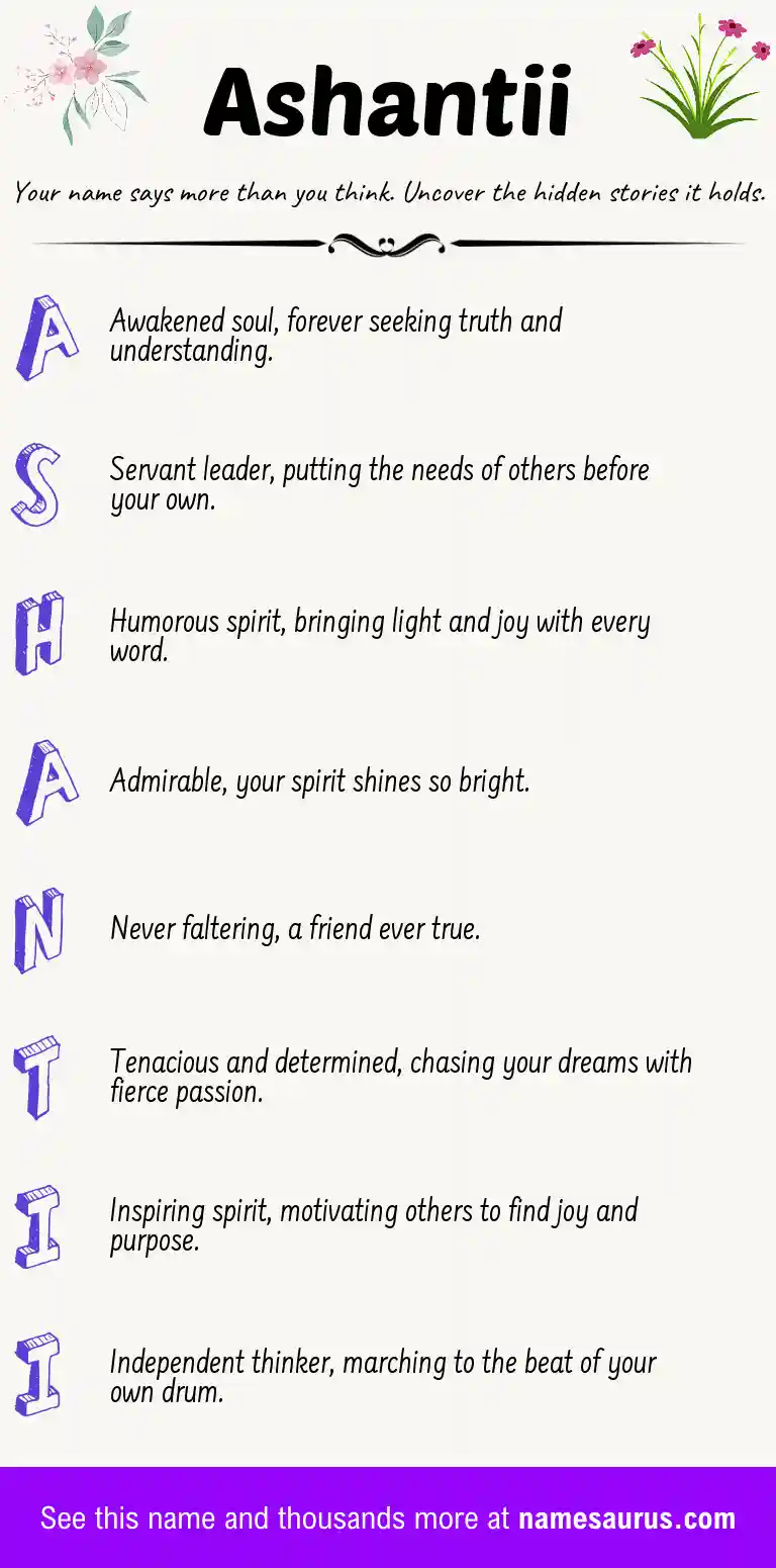 Acrostic poem about Ashantii.