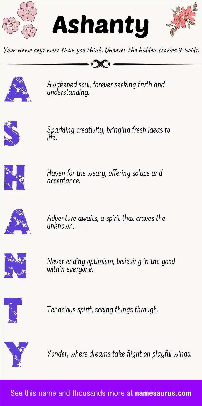 Acrostic poem about Ashanty.