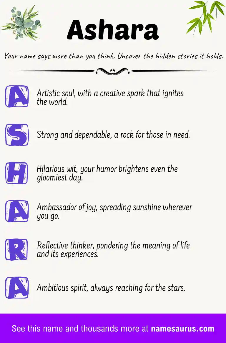 Acrostic poem about Ashara.