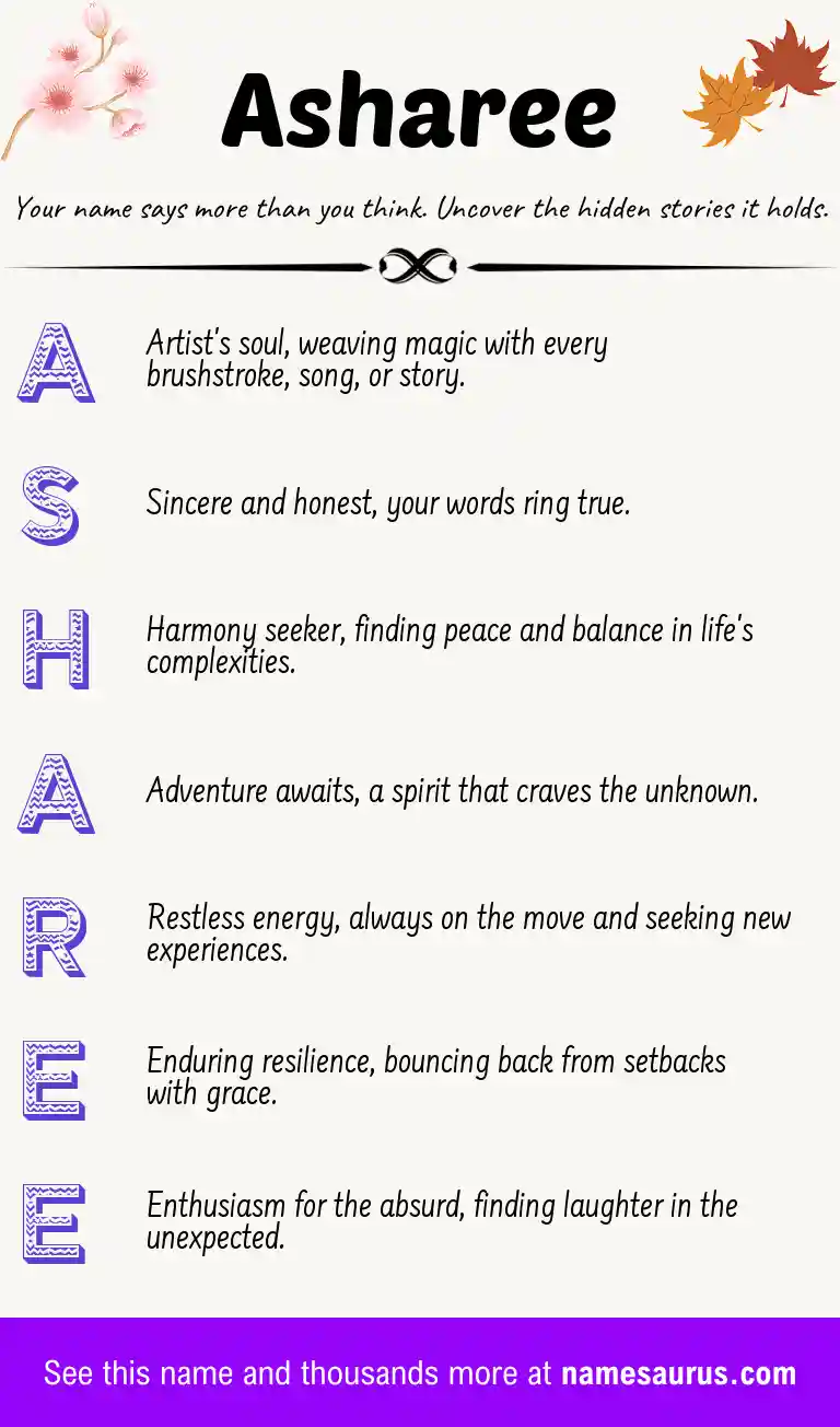 Acrostic poem about Asharee.