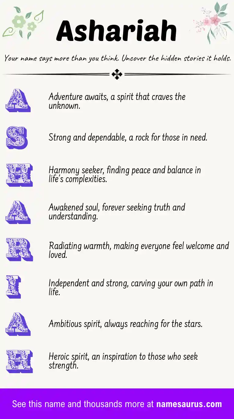 Acrostic poem about Ashariah.
