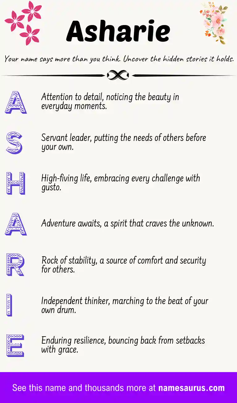 Acrostic poem about Asharie.