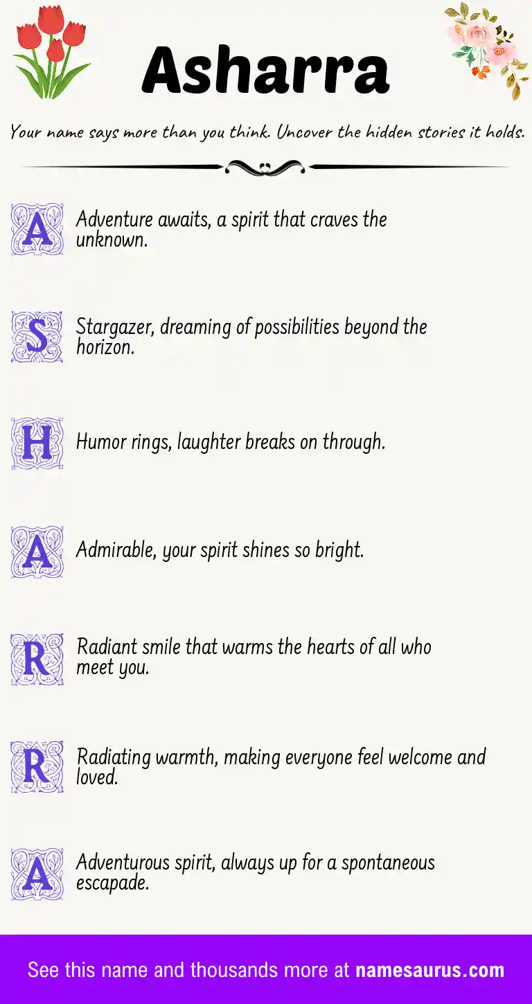 Acrostic poem about Asharra.