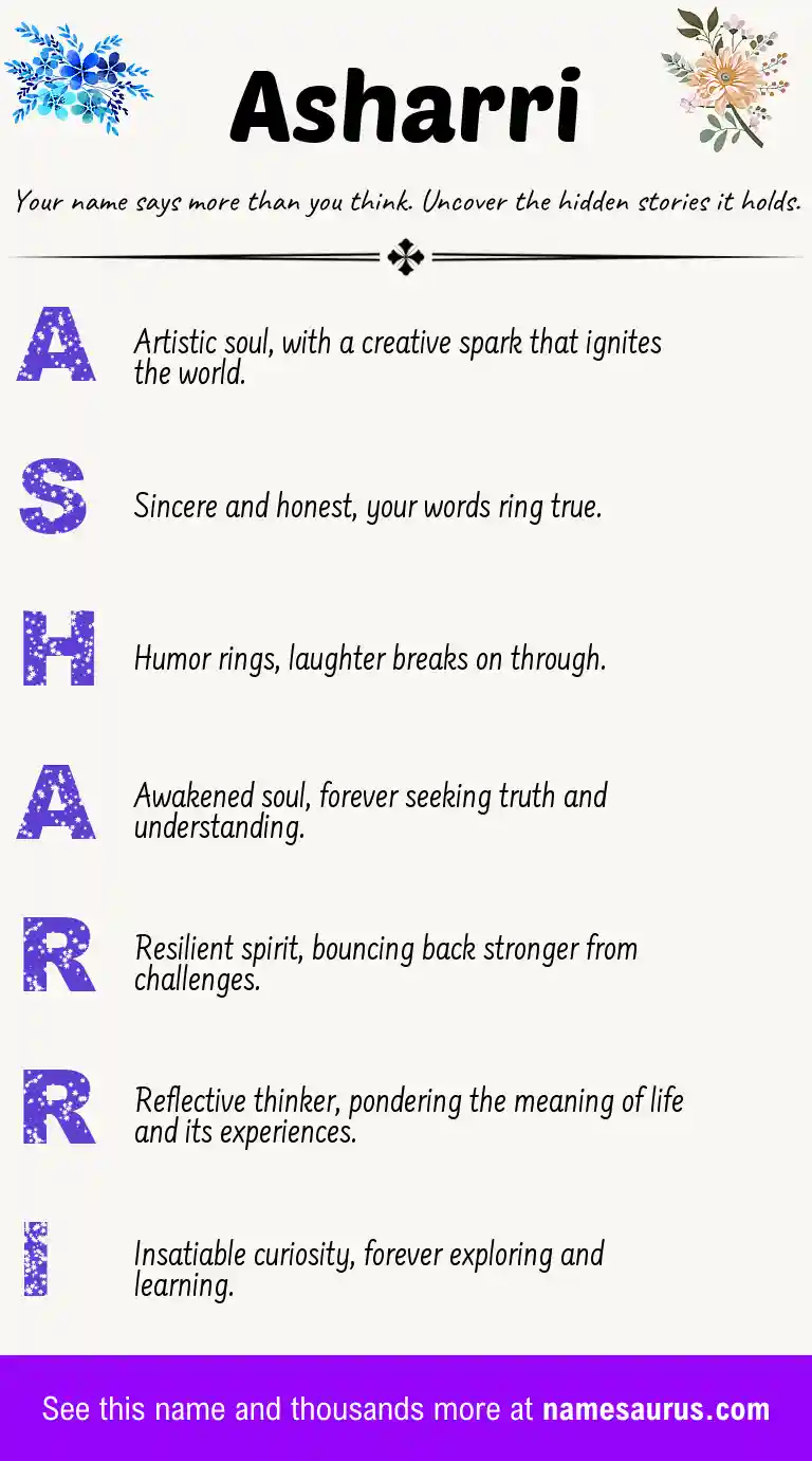 Acrostic poem about Asharri.