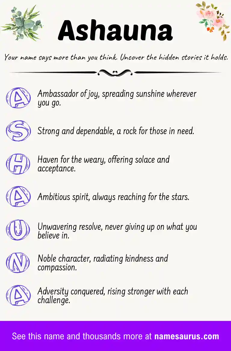 Acrostic poem about Ashauna.