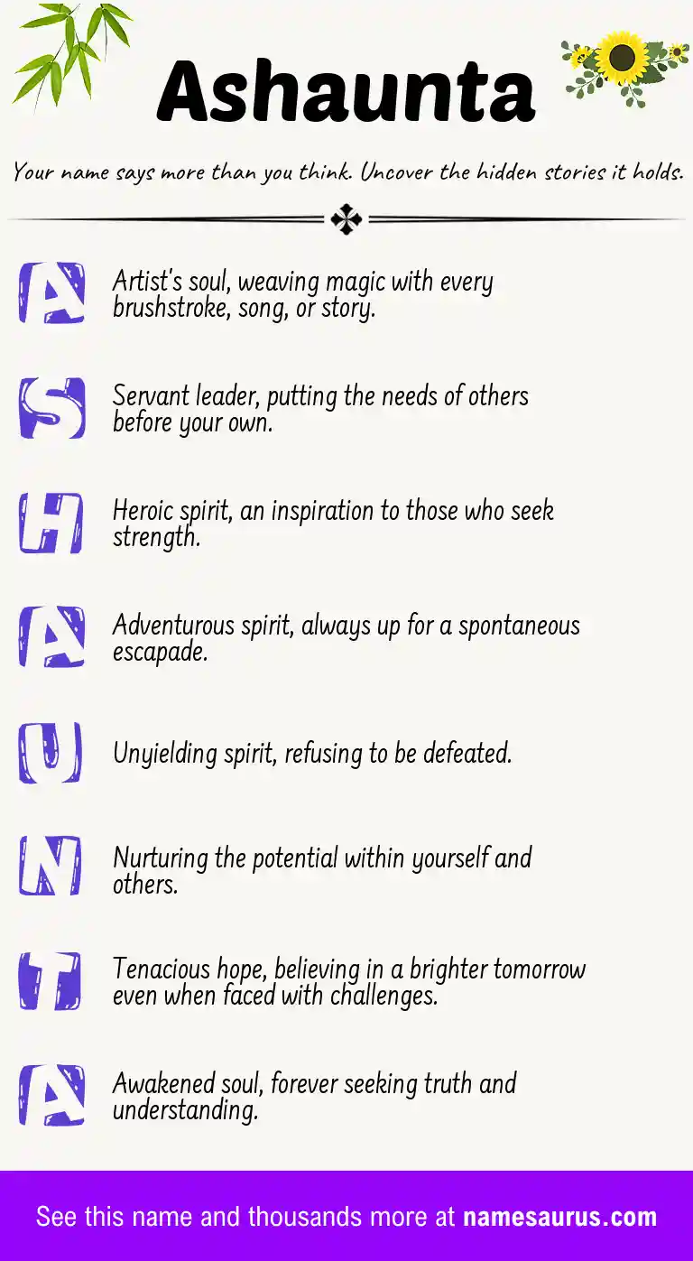 Acrostic poem about Ashaunta.