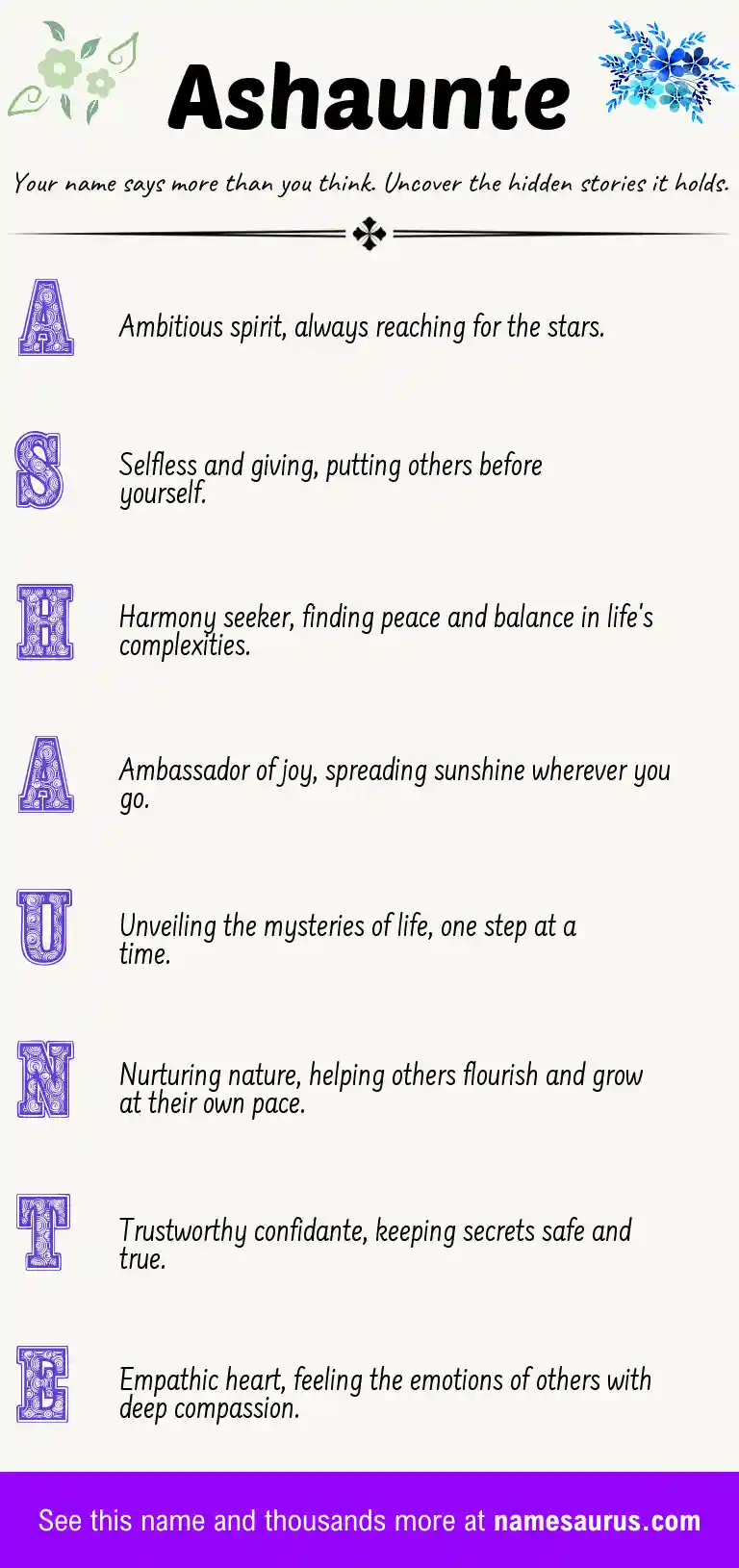 Acrostic poem about Ashaunte.