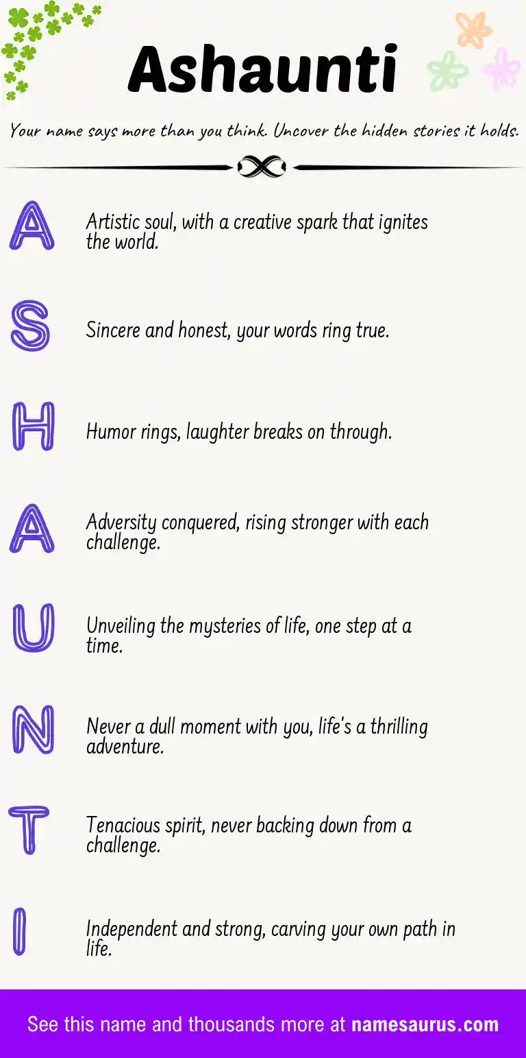 Acrostic poem about Ashaunti.
