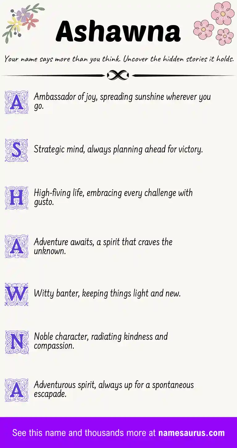 Acrostic poem about Ashawna.