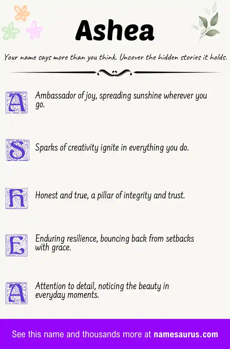 Acrostic poem about Ashea.