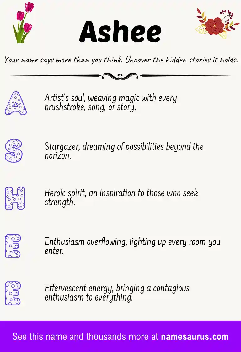 Acrostic poem about Ashee.