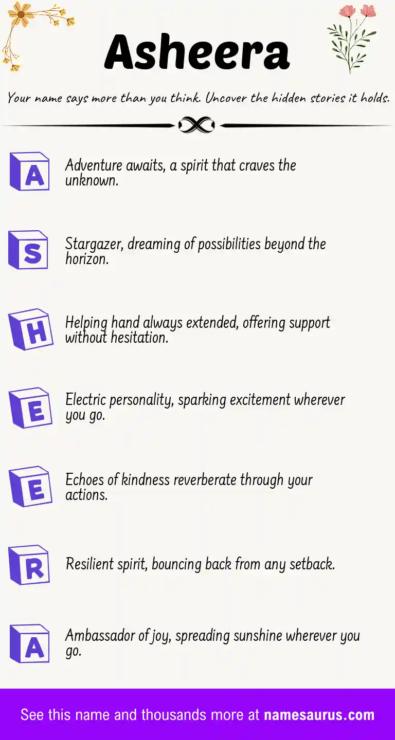 Acrostic poem about Asheera.
