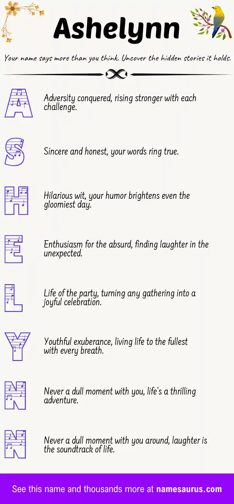 Acrostic poem about Ashelynn.