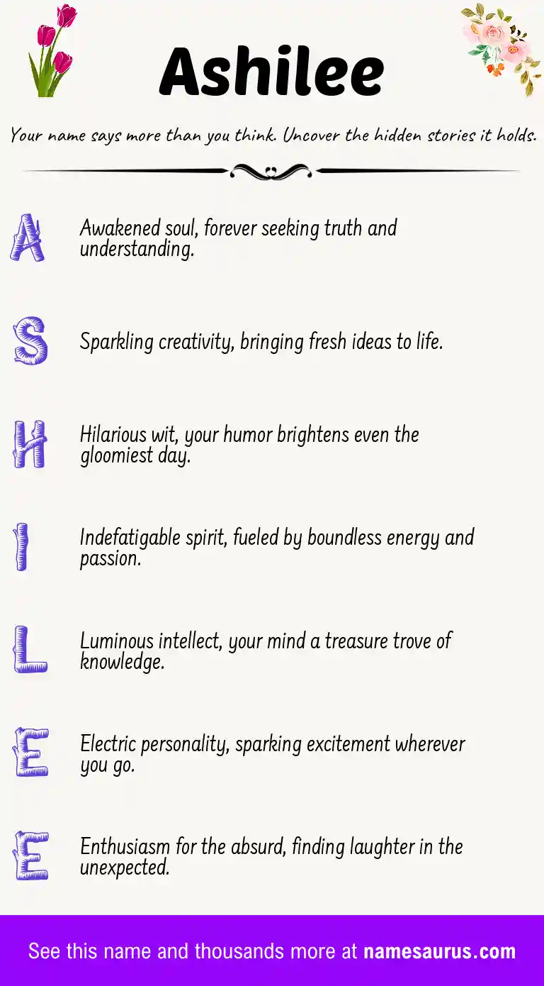 Acrostic poem about Ashilee.