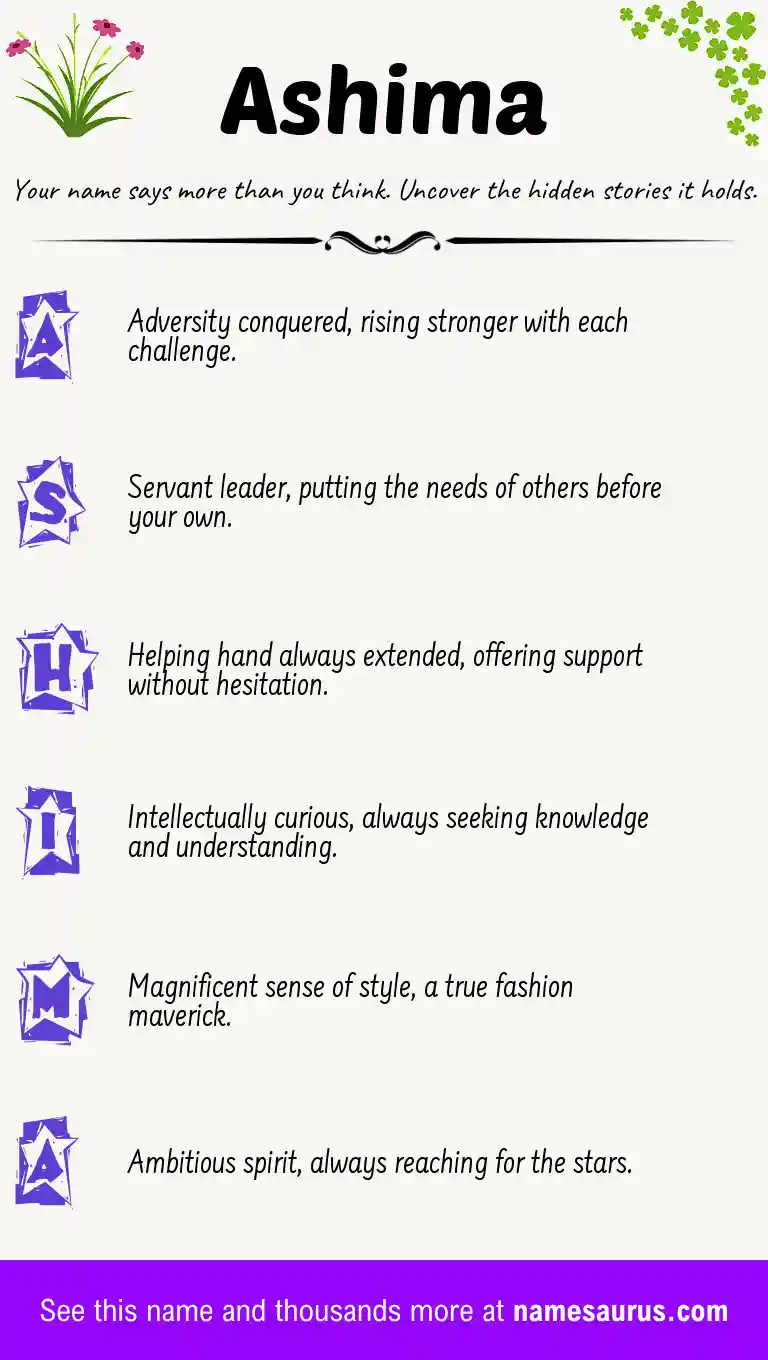 Acrostic poem about Ashima.