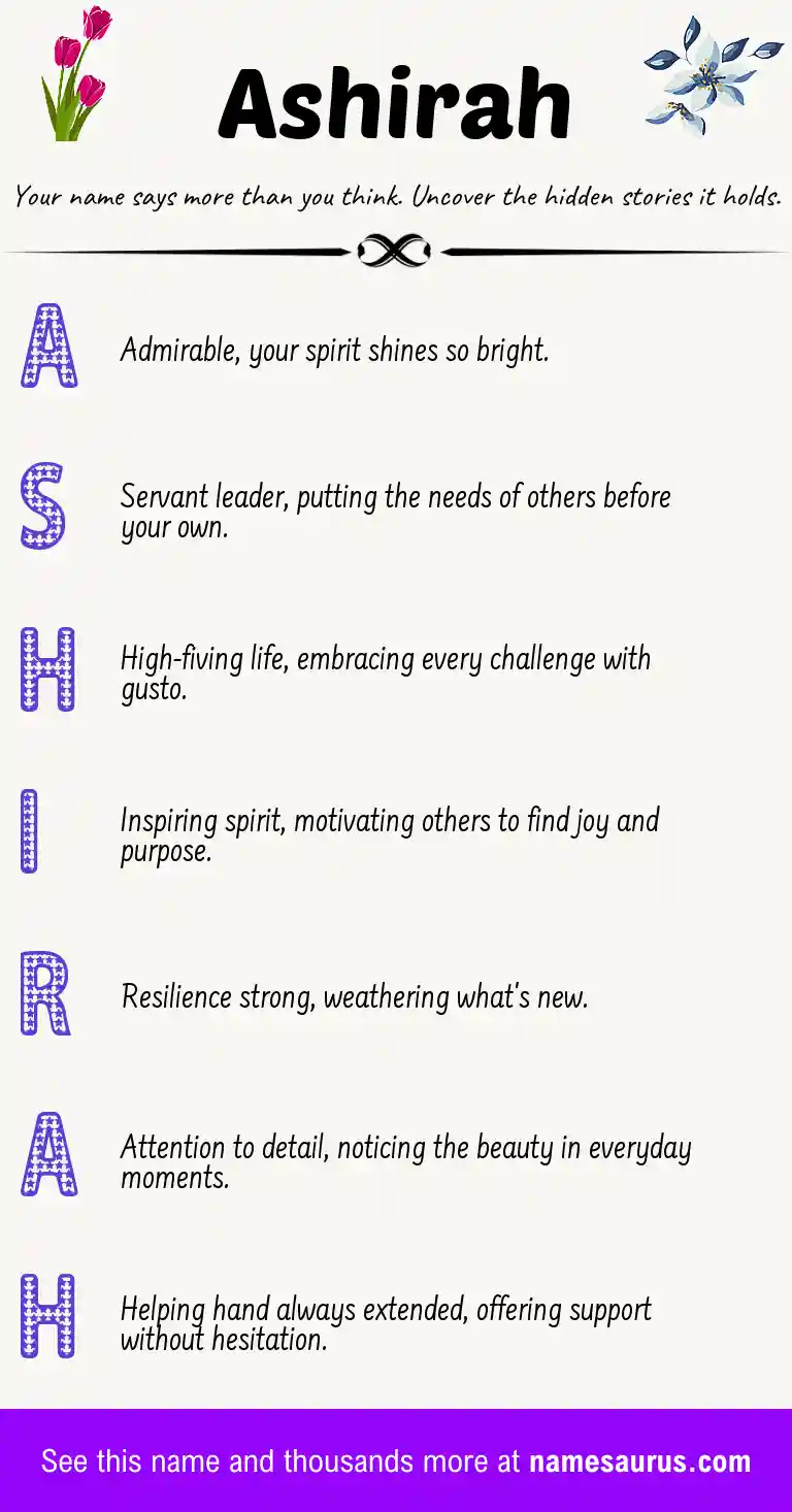 Acrostic poem about Ashirah.