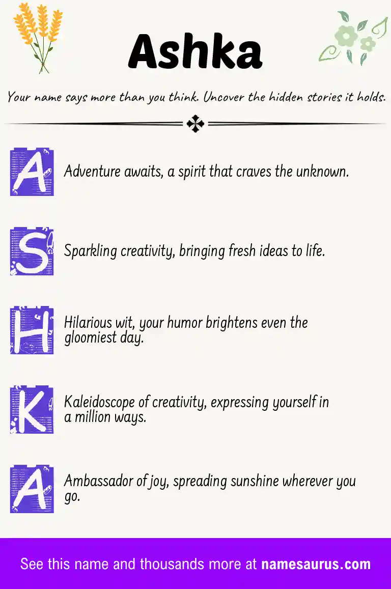 Acrostic poem about Ashka.