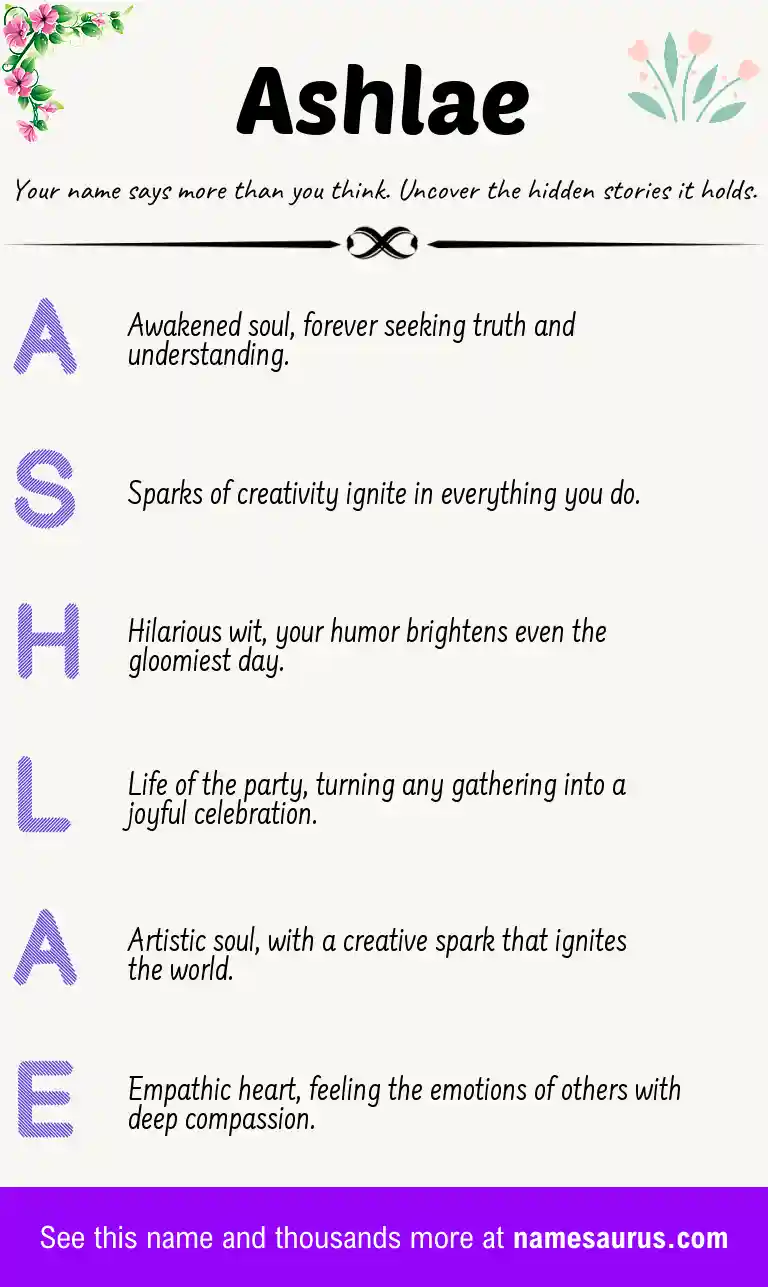 Acrostic poem about Ashlae.