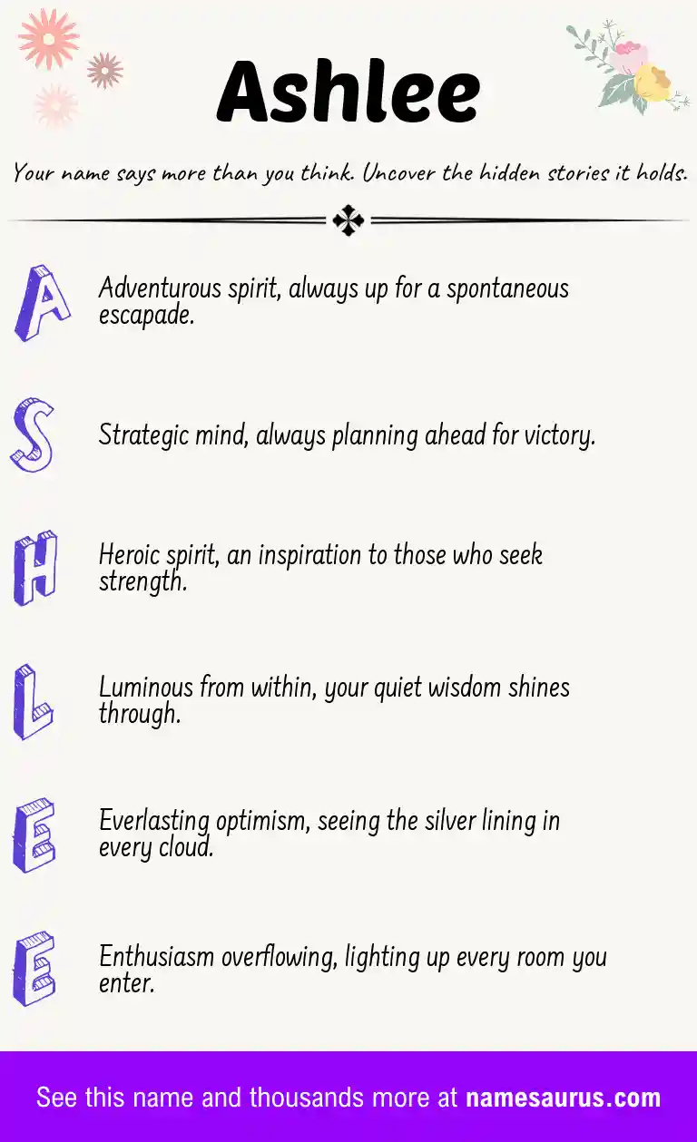 Acrostic poem about Ashlee.