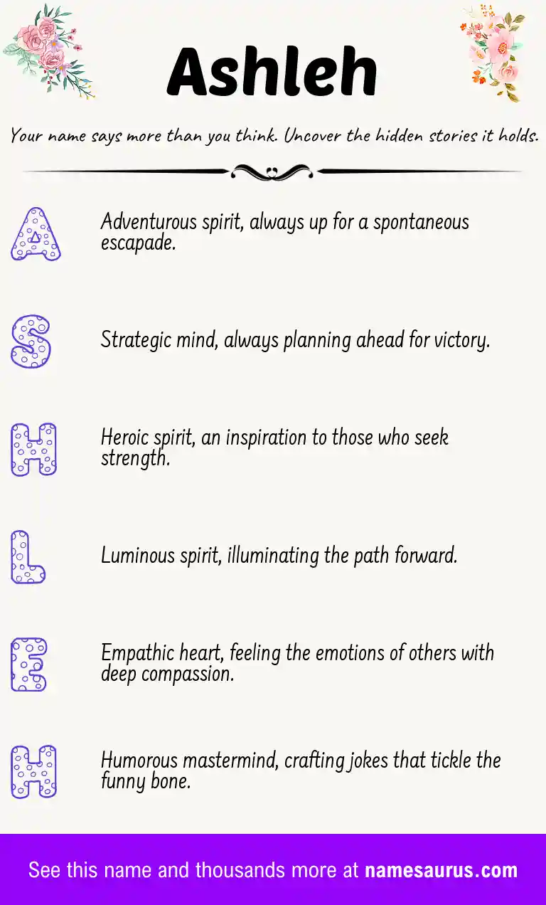 Acrostic poem about Ashleh.