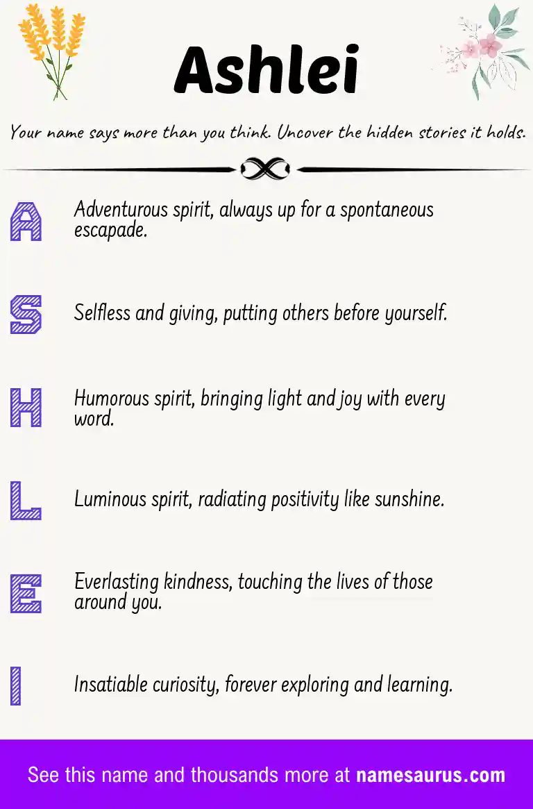 Acrostic poem about Ashlei.