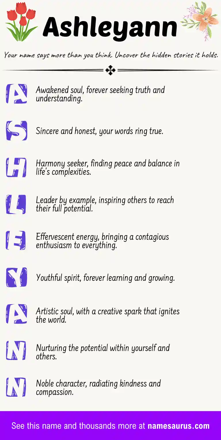 Acrostic poem about Ashleyann.