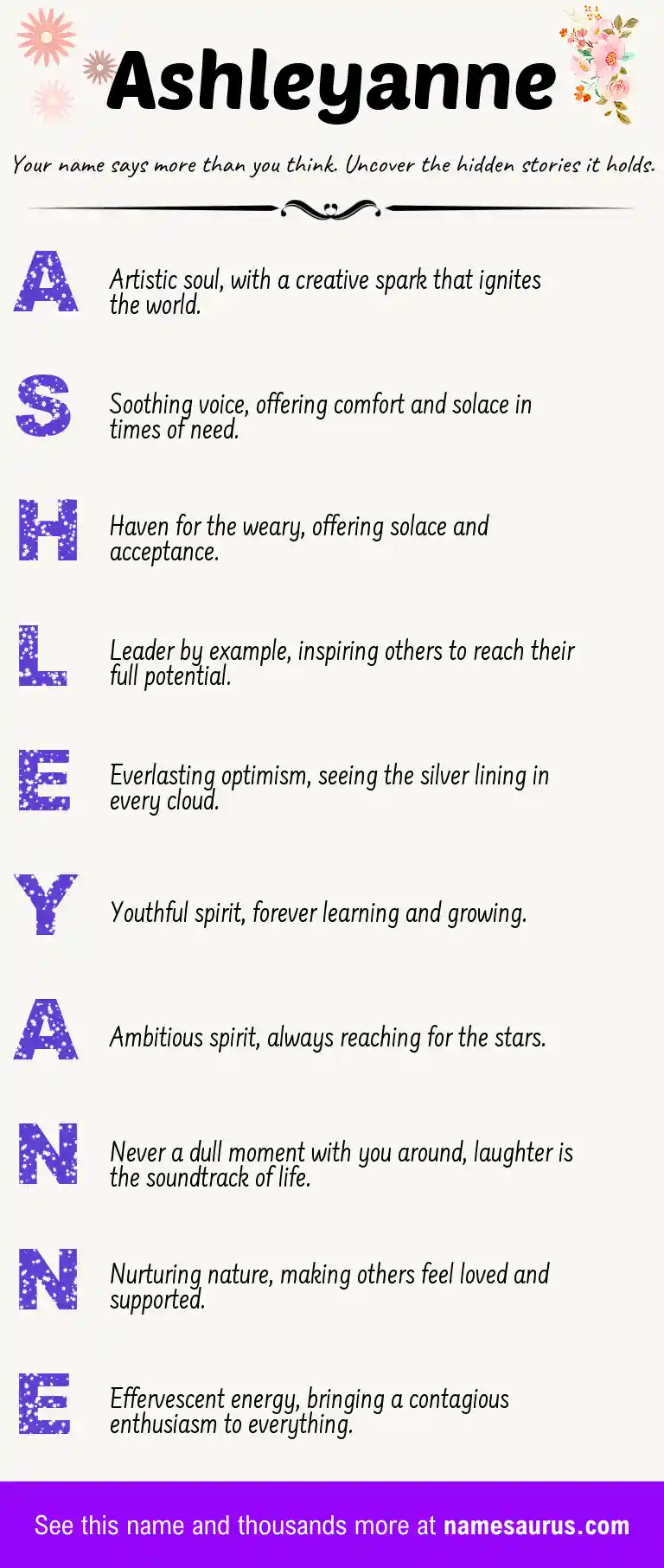 Acrostic poem about Ashleyanne.