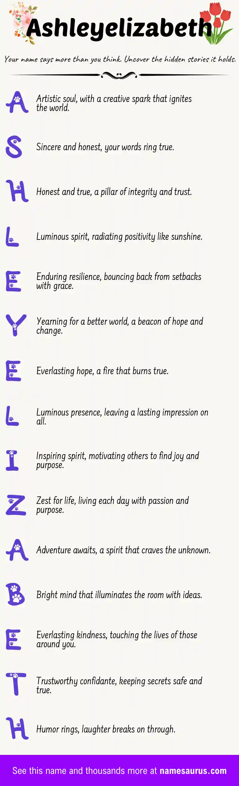 Acrostic poem about Ashleyelizabeth.
