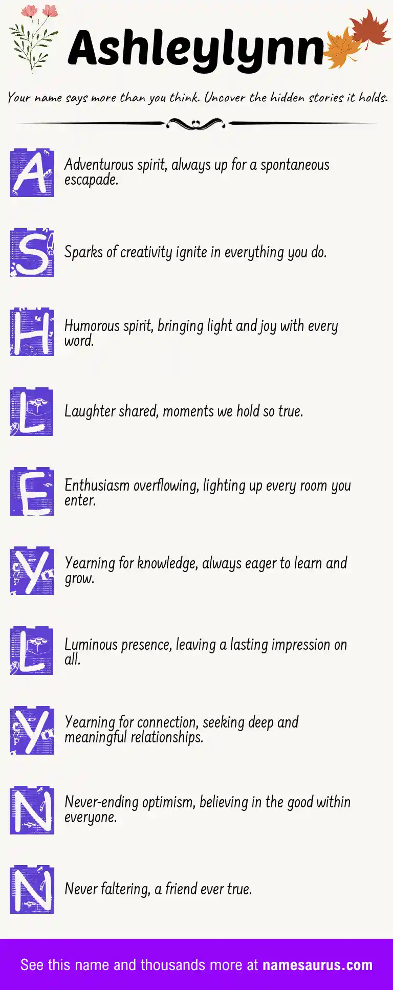 Acrostic poem about Ashleylynn.