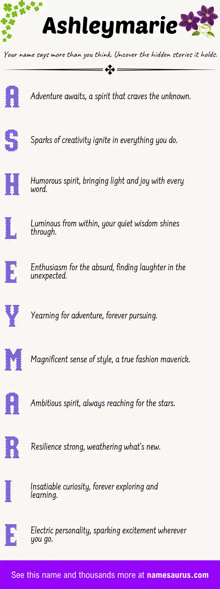 Acrostic poem about Ashleymarie.