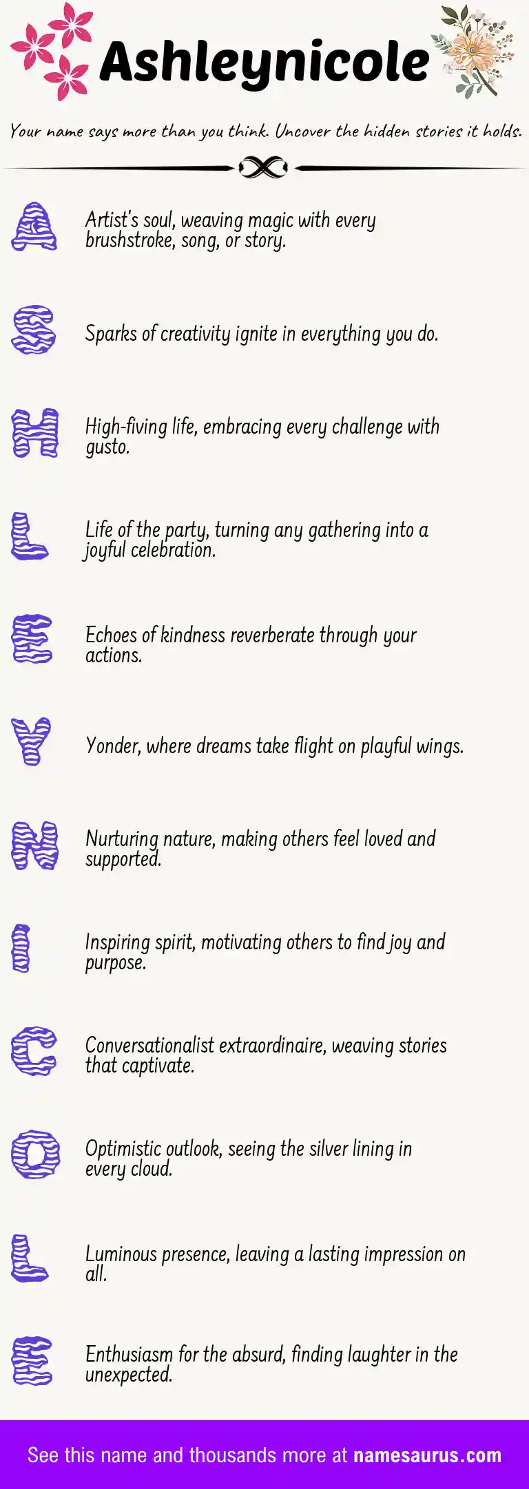 Acrostic poem about Ashleynicole.