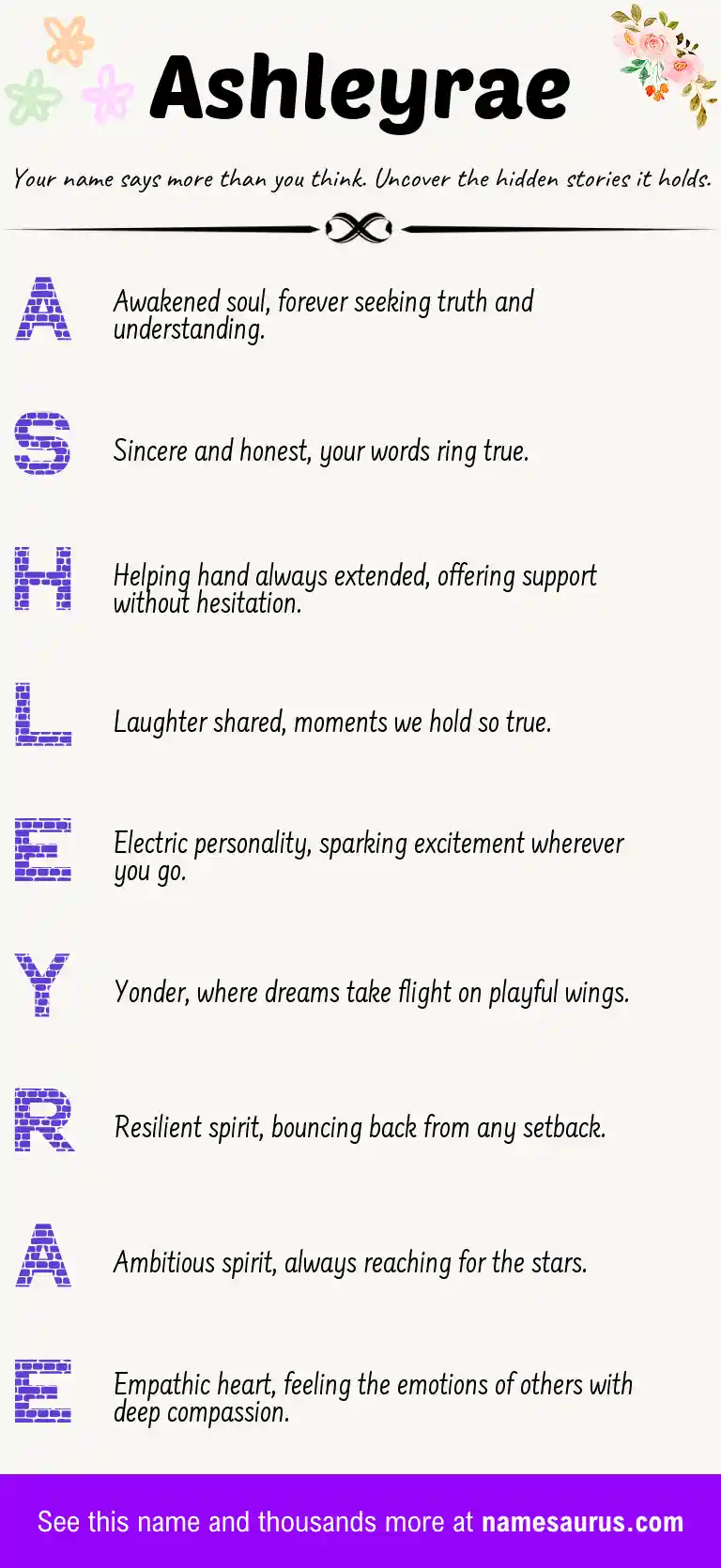 Acrostic poem about Ashleyrae.