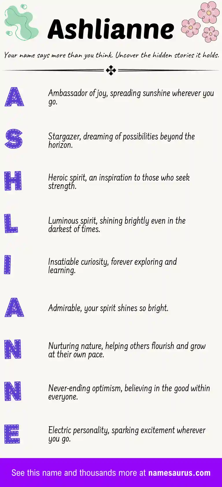 Acrostic poem about Ashlianne.