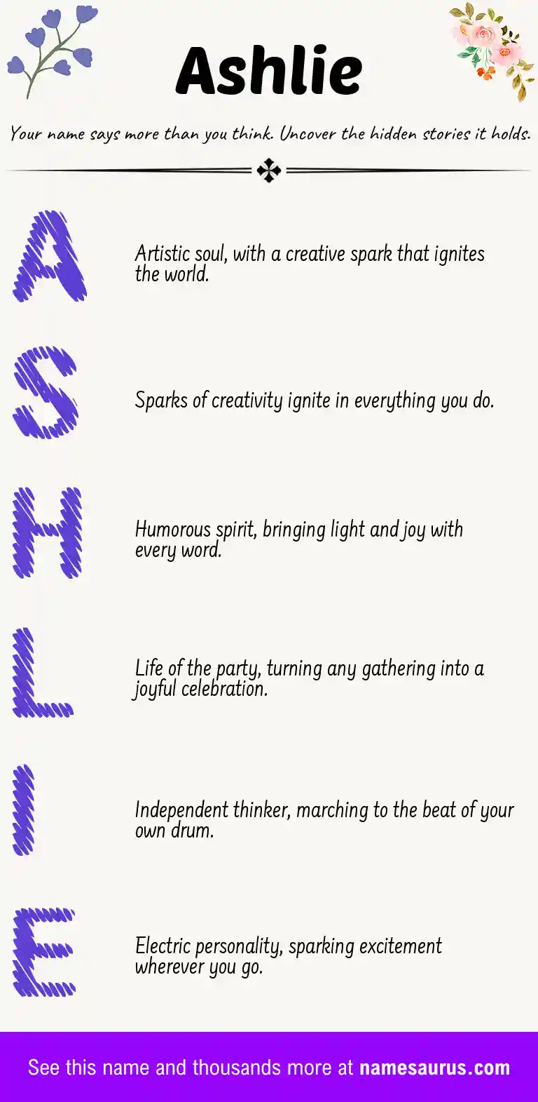 Acrostic poem about Ashlie.