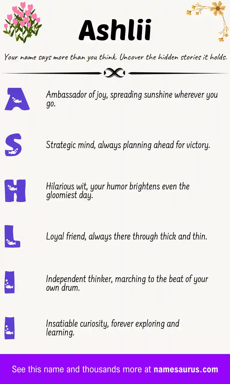 Acrostic poem about Ashlii.