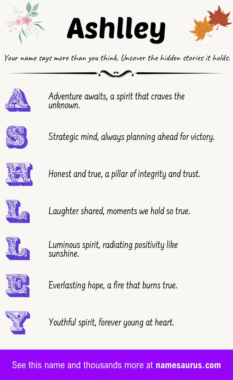 Acrostic poem about Ashlley.