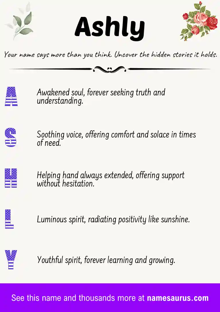 Acrostic poem about Ashly.
