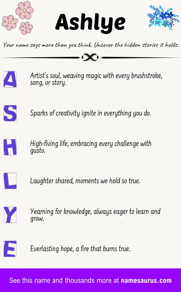 Acrostic poem about Ashlye.