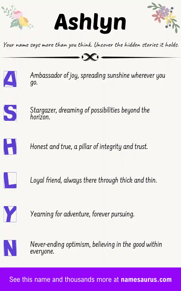 Acrostic poem about Ashlyn.