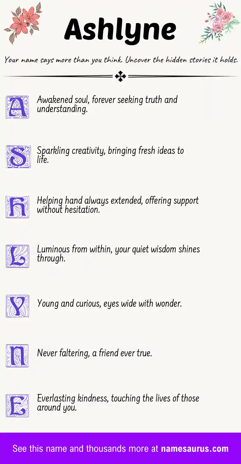Acrostic poem about Ashlyne.