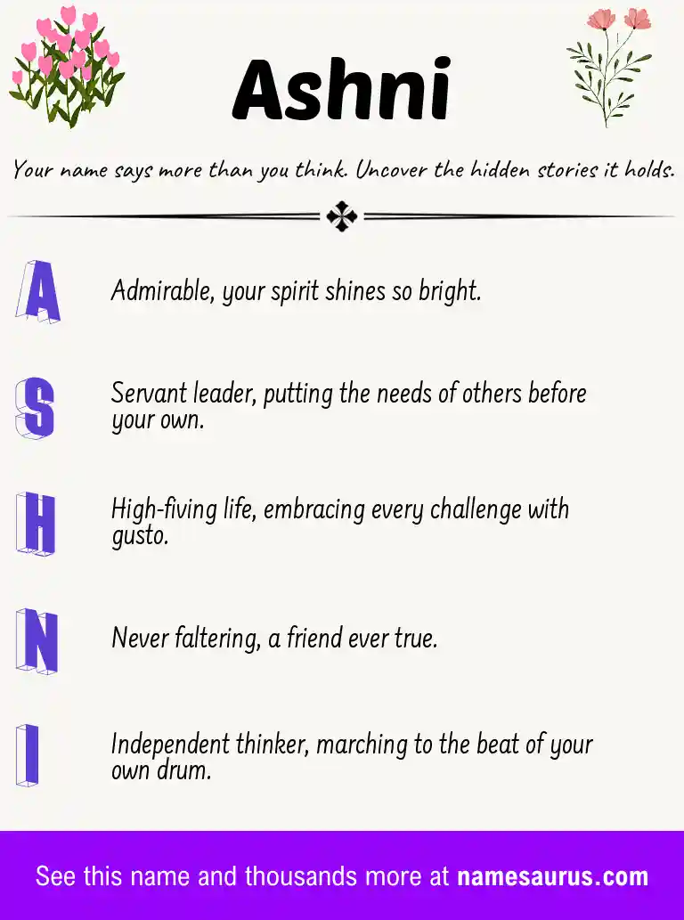 Acrostic poem about Ashni.
