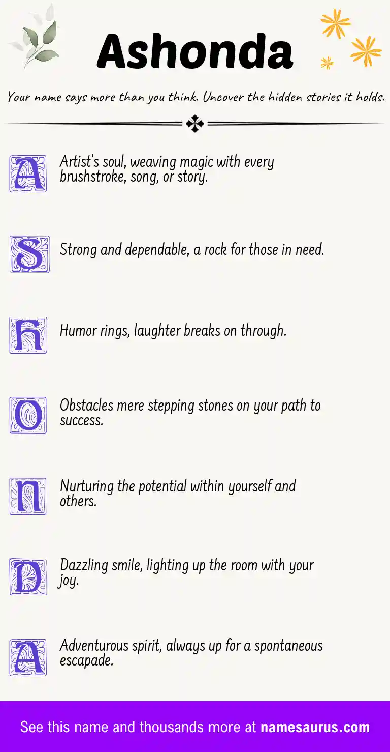 Acrostic poem about Ashonda.