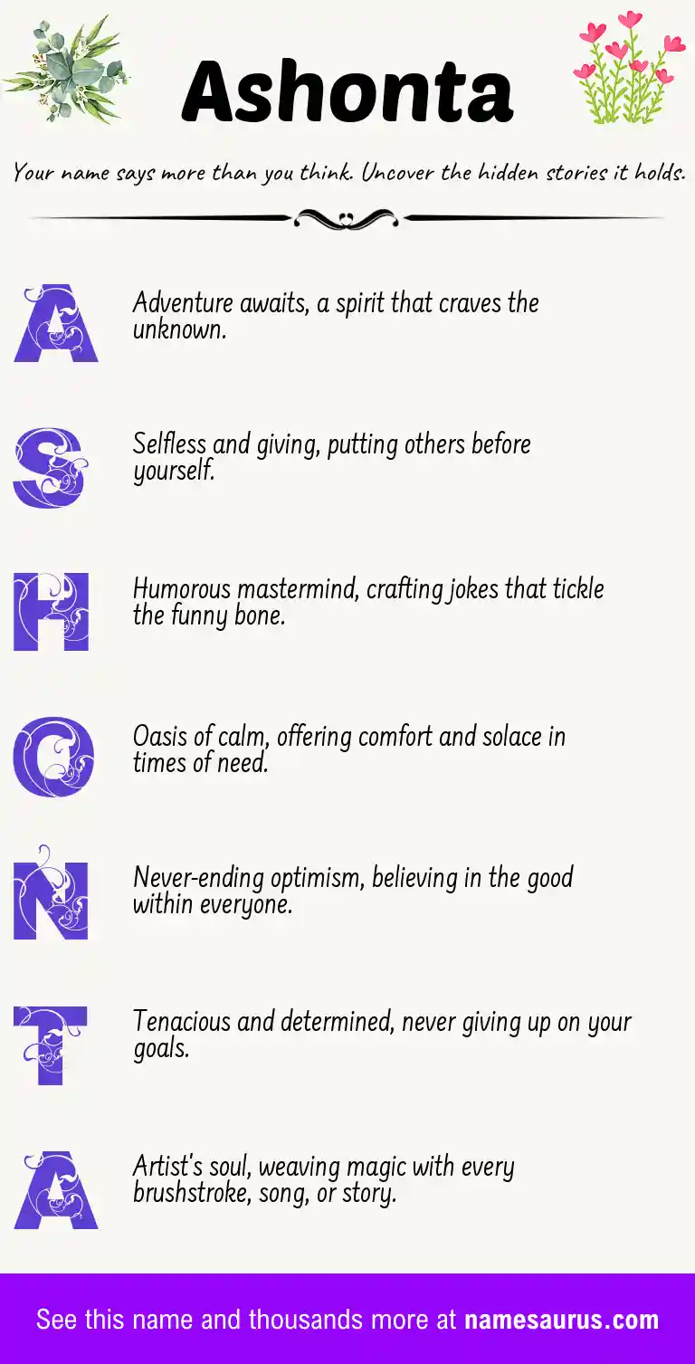 Acrostic poem about Ashonta.
